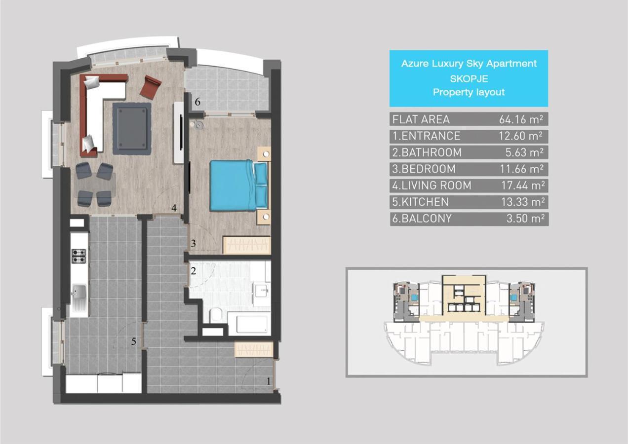 Azure Luxury Sky Apartment سكوبجي المظهر الخارجي الصورة